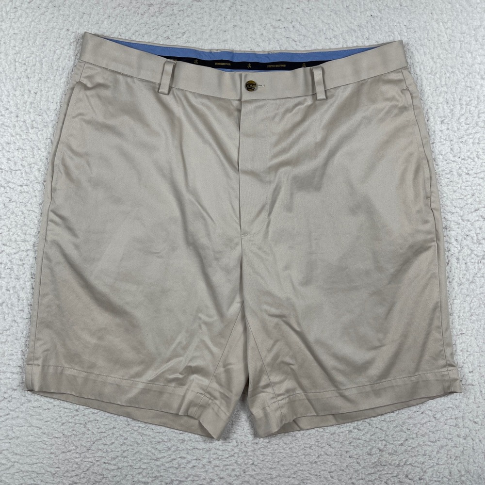 Brooks Brothers Advantage Chino Shorts Mens 37 Khaki Stretch Lightweight Golf